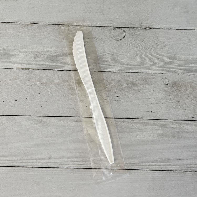 BOARDWALK Mediumweight Wrapped Polypropylene Cutlery, Knife, 5.86", Plastic, White, 1,000/Carton (BWKKNIFEMWPPIW) thumbnail 3