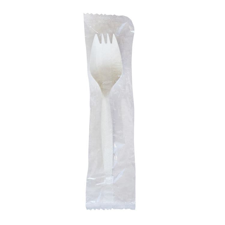 BOARDWALK Mediumweight Wrapped Polypropylene Cutlery, Spork, Plastic, White, 1000/Carton (BWKSPORKWHPPIW)