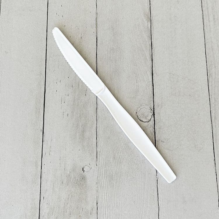 BOARDWALK Heavyweight Wrapped Polystyrene Cutlery, Knife, Plastic, White, 1,000/Carton (BWKKNIFEWHPSIW) thumbnail 4