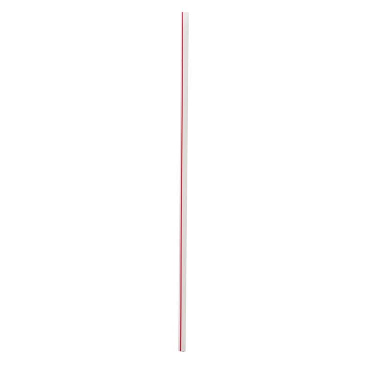 BOARDWALK Wrapped Giant Straws, 10.25", Polypropylene, Red/White Striped, 300/Pack, 4 Packs/Carton (BWKGST1025RW) thumbnail 3