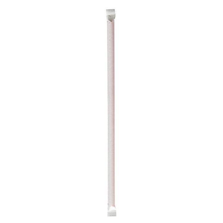 BOARDWALK Wrapped Jumbo Straws, 10.25", Polypropylene, Red, 500/Pack, 4 Packs/Carton (BWKJSTW1025RED)