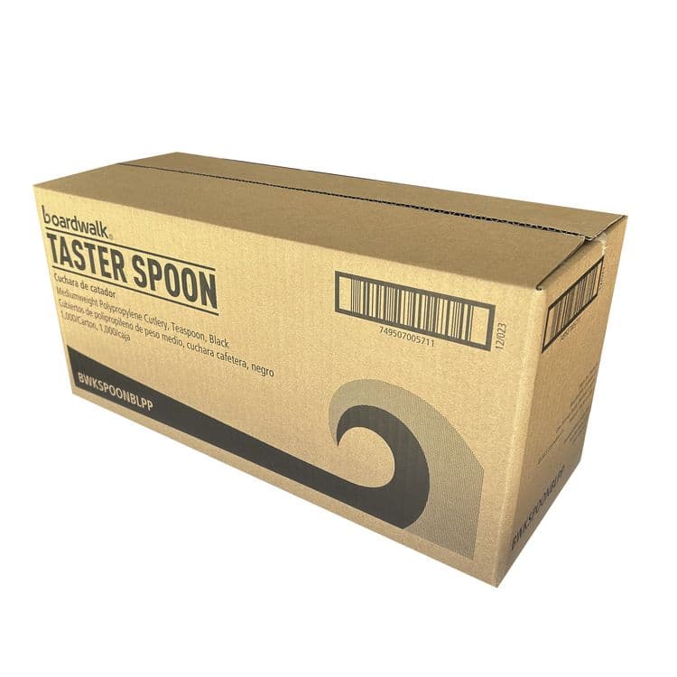 BOARDWALK Mediumweight Polypropylene Cutlery, Spoon, Plastic, Black, 1,000/Carton (BWKSPOONBLPP) thumbnail 3