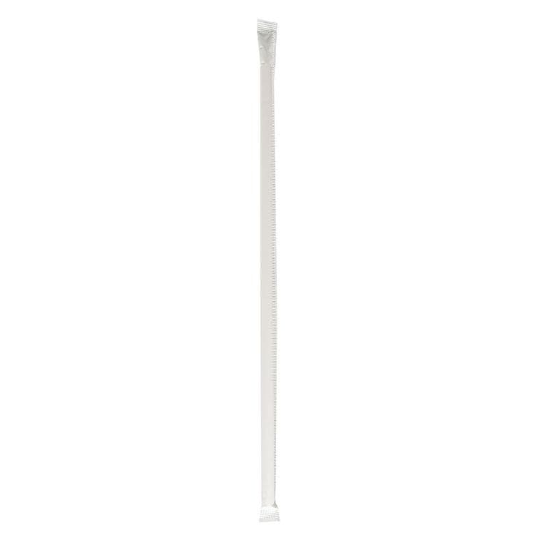 BOARDWALK Wrapped Jumbo Straws, 10.25", Polypropylene, Red/White Striped, 500/Pack, 4 Packs/Carton (BWKJSTW1025RW)