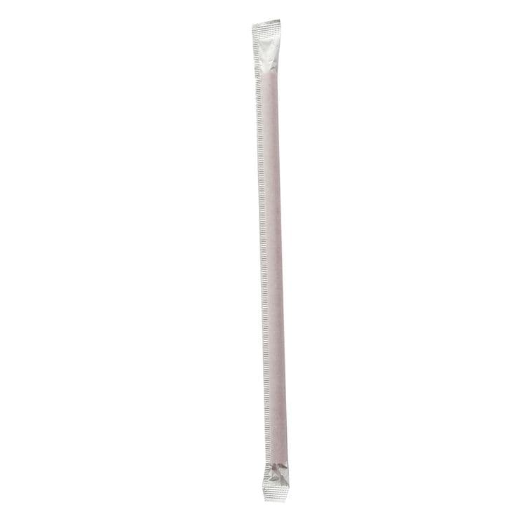 BOARDWALK Wrapped Giant Straws, 7.75", Polypropylene, Red, 300/Pack, 24 Packs/Carton (BWKGSTW775RD)
