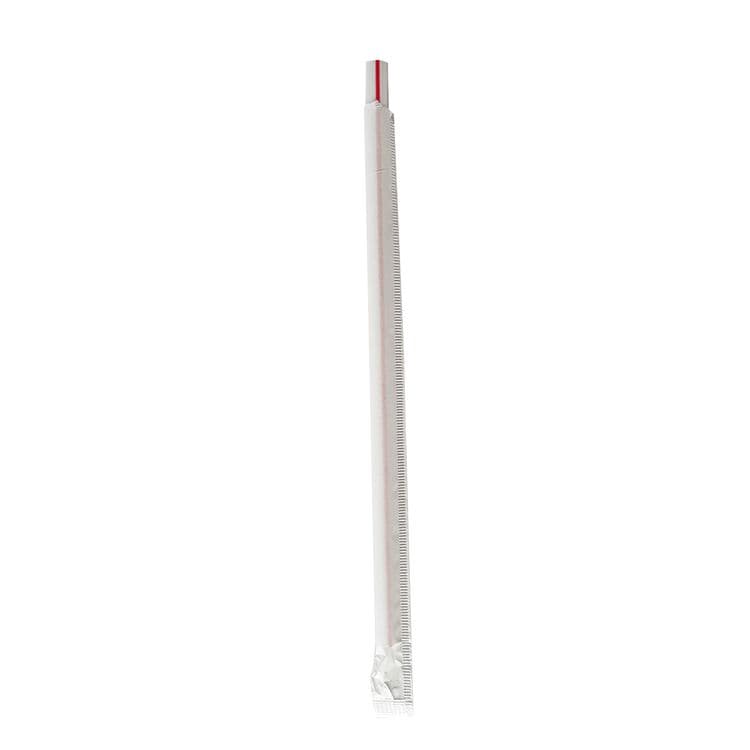 BOARDWALK Wrapped Giant Straws, 7.75", Polypropylene, Red/White Striped, 300/Pack, 24 Packs/Carton (BWKGSTW775RW) thumbnail 2
