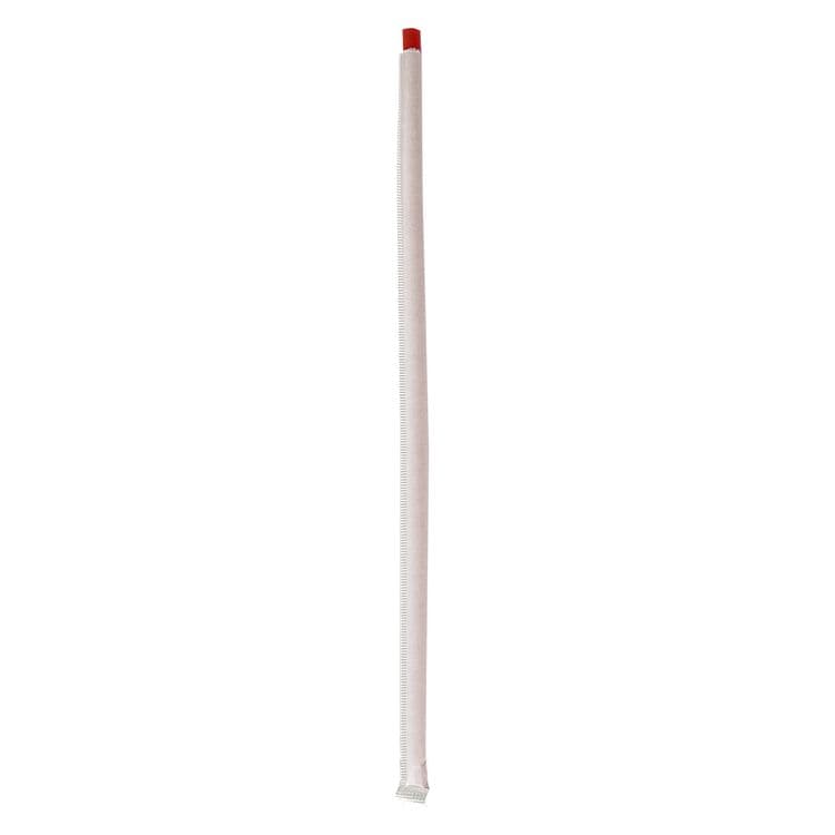 BOARDWALK Wrapped Jumbo Straws, 10.25", Polypropylene, Red, 500/Pack, 4 Packs/Carton (BWKJSTW1025RED) thumbnail 2