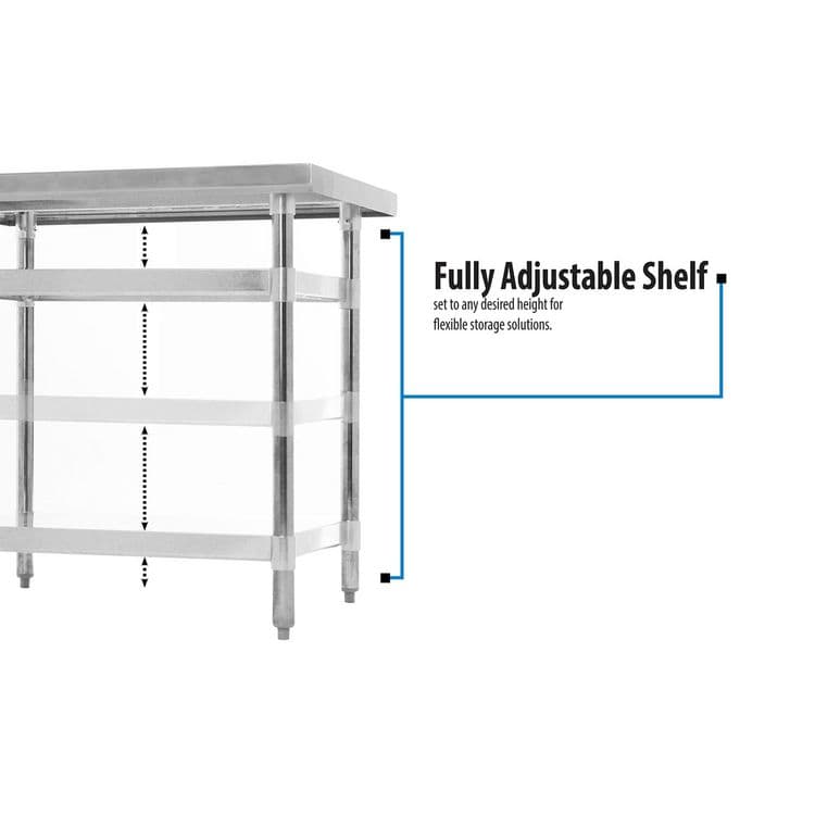 BK RESOURCES Stainless Steel Flat Top Work Tables, 36w x 30d x 36h, Silver, 2/Pallet (BKE2VT3630) thumbnail 4