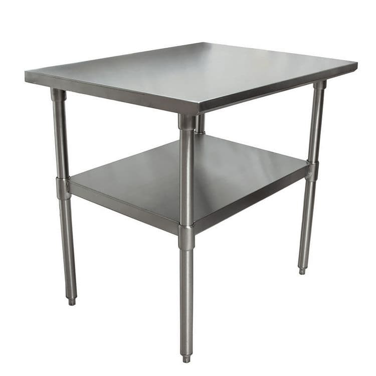 BK RESOURCES Stainless Steel Flat Top Work Tables, 36w x 30d x 36h, Silver, 2/Pallet (BKE2VT3630)