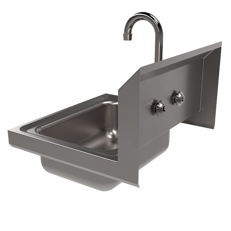 BK RESOURCES Stainless Steel Hand Sink with Faucet, 14" l x 10" w x 5" d (BKEBKHSW1410PG) thumbnail 3
