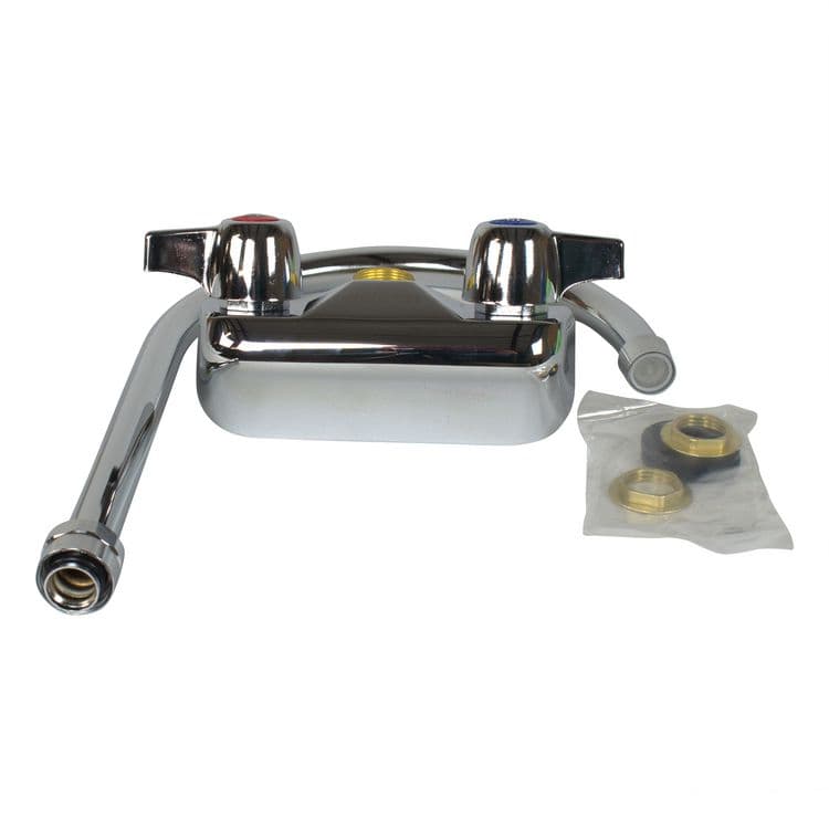 BK RESOURCES WorkForce Standard Duty Faucet, 12.38" Height/8" Reach, Chrome-Plated Brass (BKEBKFW8GM) thumbnail 4