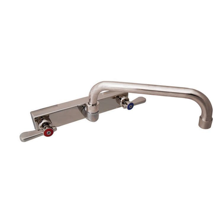 BK RESOURCES Evolution Splash Mount Stainless Steel Faucet, 4.88" Height/10" Reach, Stainless Steel (BKEEVO8SM10)