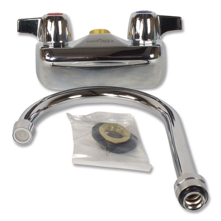 BK RESOURCES WorkForce Standard Duty Faucet, 9.5" Height/5" Reach, Chrome-Plated Brass (BKEBKFW5GM) thumbnail 4