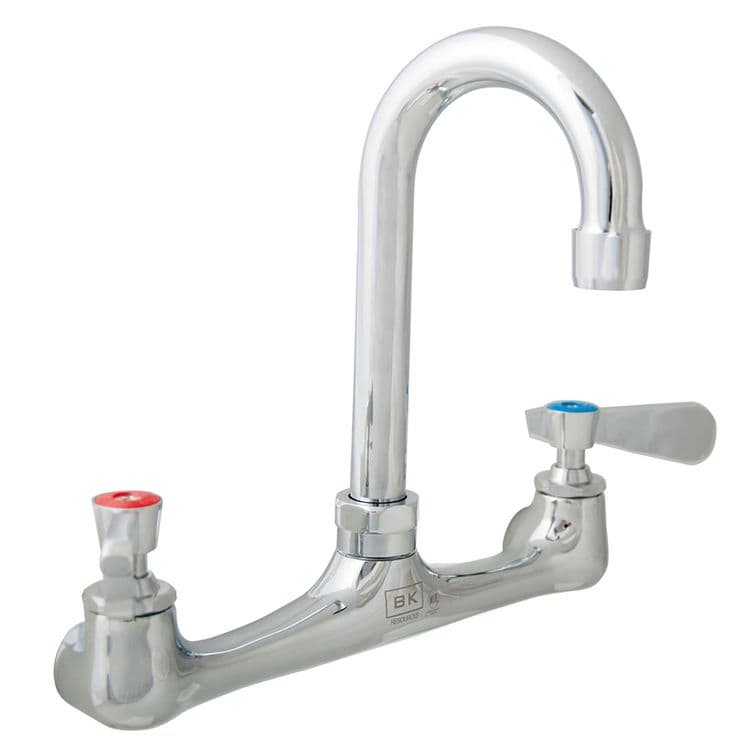 BK RESOURCES WorkForce Standard Duty Faucet, 12.38" Height/8" Reach, Chrome-Plated Brass (BKEBKFW8GM)