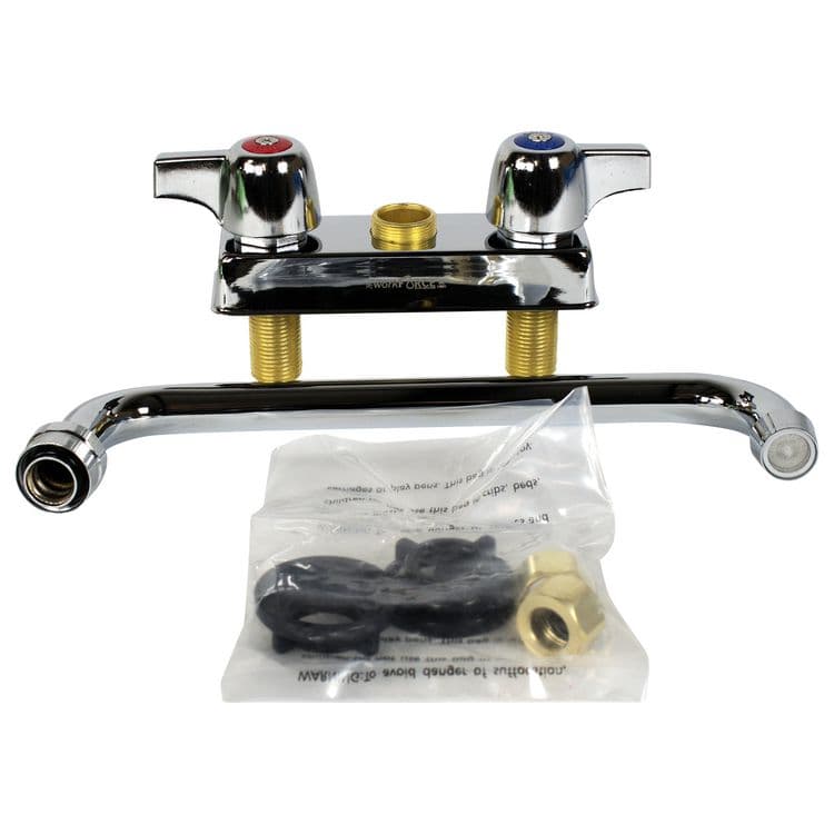 BK RESOURCES WorkForce Standard Duty Faucet, 4.55" Height/10" Reach, Chrome-Plated Brass (BKEBKD10) thumbnail 4