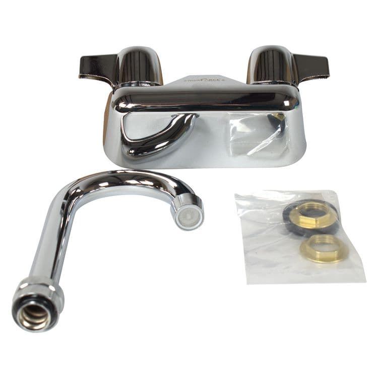 BK RESOURCES WorkForce Standard Duty Faucet, 7.88" Height/3" Reach, Chrome-Plated Brass (BKEBKFW3GM) thumbnail 4