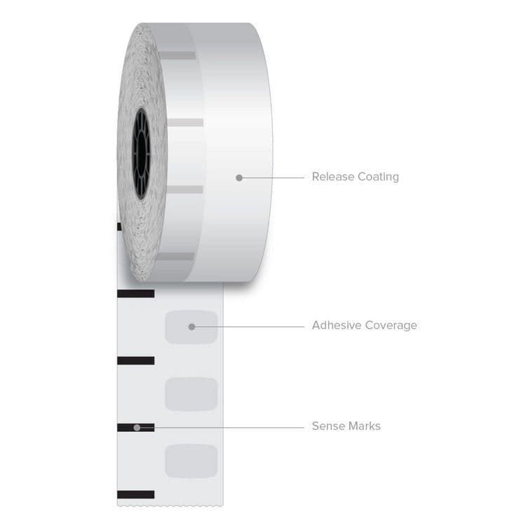 ICONEX Sticky Media, 1.57" x 375 ft, White, 12 Rolls/Carton (ICX90230205)