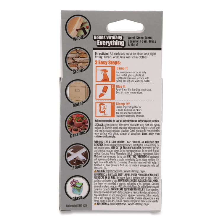 GORILLA GLUE COMPANY Clear Gorilla Glue, 1.75 oz Bottle (GOR4500102) thumbnail 4
