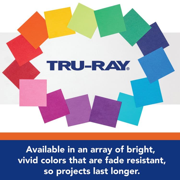 PACON CORPORATION Tru-Ray Construction Paper, 76 lb Text Weight, 12 x 18, White, 50/Pack, 25 Packs/Carton (PAC103058CT) thumbnail 2
