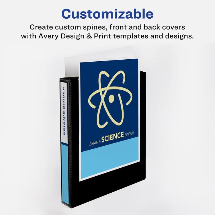 AVERY PRODUCTS CORPORATION Heavy-Duty View Binder with DuraHinge and One Touch EZD Rings, 3 Rings, 1" Capacity, 11 x 8.5, Navy Blue, 12/Carton (AVE79809CT) thumbnail 3