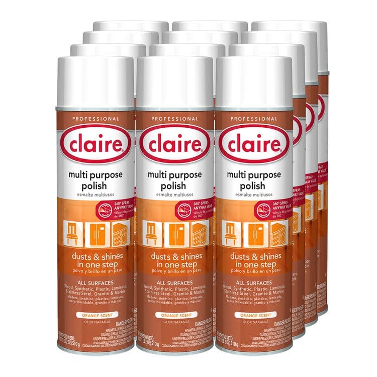 CLAIRE MANUFACTURING COMPANY Multi Purpose Polish, Citrus Scent, 18 oz Aerosol Spray, 12/Carton (CGC814) thumbnail 3