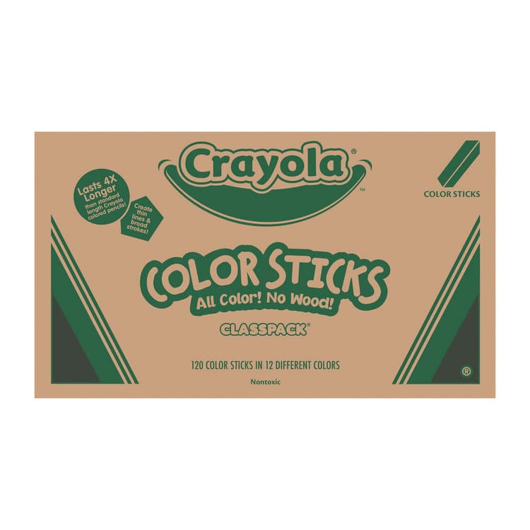BINNEY & SMITH / CRAYOLA Color Sticks Classpack Set, Assorted Lead and Barrel Colors, 120/Pack (CYO687504)
