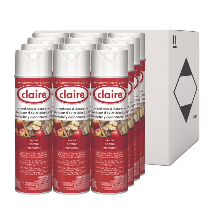 CLAIRE MANUFACTURING COMPANY Aerosol Air Freshener and Deodorizer, Apple, 10 oz Aerosol Spray, 12/Carton (CGC161) thumbnail 4
