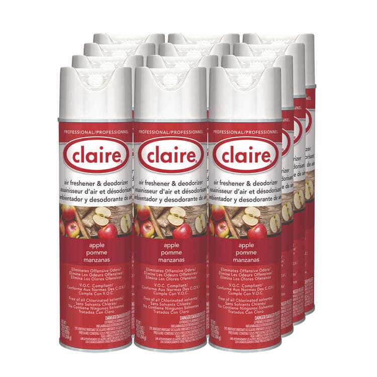 CLAIRE MANUFACTURING COMPANY Aerosol Air Freshener and Deodorizer, Apple, 10 oz Aerosol Spray, 12/Carton (CGC161) thumbnail 3