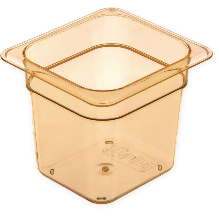 CFS BRANDS StorPlus High Heat Food Pan, 2.5 qt, 6.38 x 6.75 x 6, Amber, Plastic (CFS3088513)