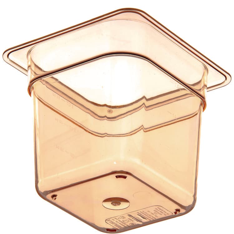 CFS BRANDS StorPlus High Heat Food Pan, 2.5 qt, 6.38 x 6.75 x 6, Amber, Plastic (CFS3088513) thumbnail 2