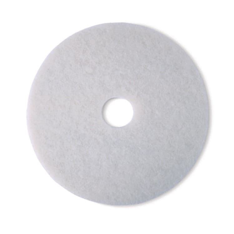 3M/COMMERCIAL TAPE DIV. Low-Speed Super Polishing Floor Pads 4100, 12" Diameter, White, 5/Carton (MMM410012IN)