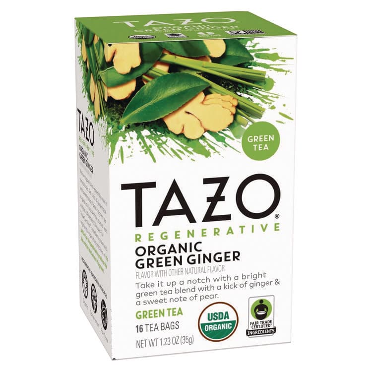 STARBUCKS COFFEE COMPANY Tea Bags, Organic Green Ginger, 16/Box, 6 Boxes/Carton (TZO00356)