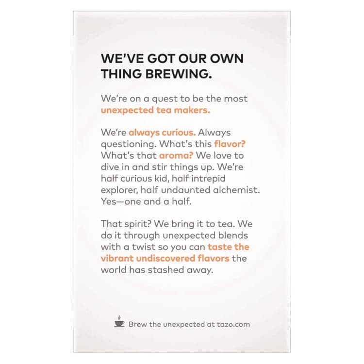 STARBUCKS COFFEE COMPANY Tea Bags, Passion, 20/Box, 6 Boxes/Carton (TZO20045) thumbnail 2