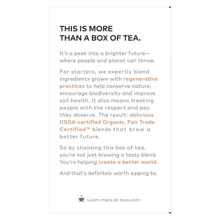 STARBUCKS COFFEE COMPANY Tea Bags, Organic Calm Chamomile, 16/Box, 6 Boxes/Carton (TZO00354) thumbnail 3