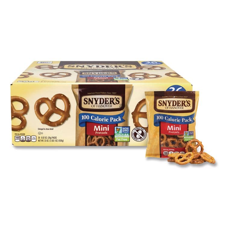 SNYDER'S Mini Pretzels. 0.92 oz Pack, 36 Packs/Box, 2 Boxes/Carton (GRR60004087)
