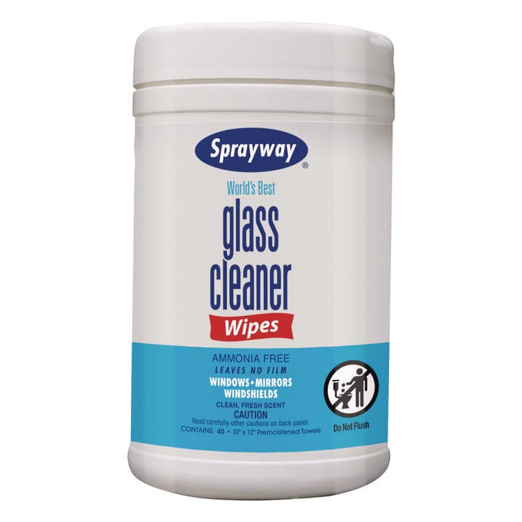 PLZ CORP Glass Cleaner Wipes, 1-Ply, 10 x 12, White, 6/Carton (CGC933)