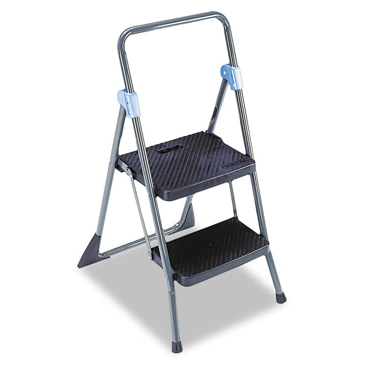 COSCO Commercial 2-Step Folding Stool, 300 lb Capacity, 20.5 x 24.75 x 39.5, Gray (CSC11829GGB) thumbnail 2