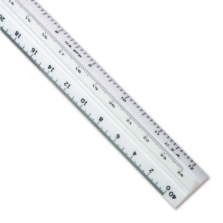 STAEDTLER, . Triangular Scale Plastic Engineers Ruler, 12" Long, White (STD9871934)