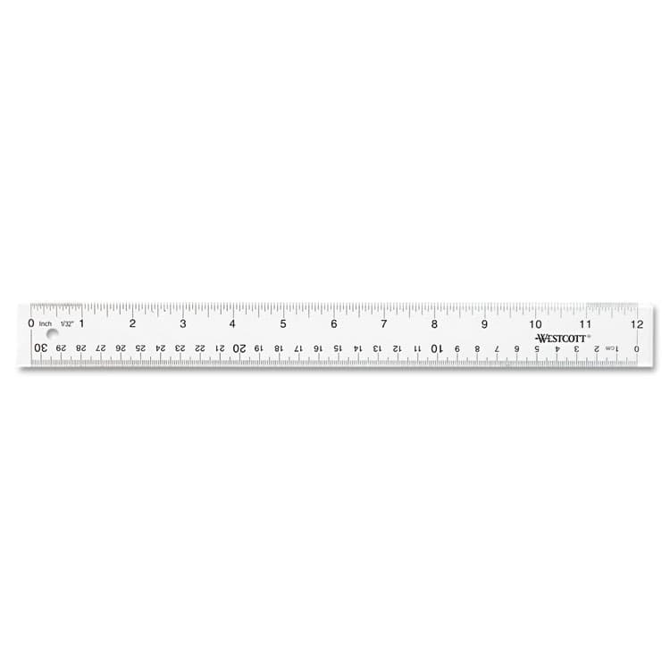 ACME UNITED CORPORATION Clear Flexible Acrylic Ruler, Standard/Metric, 12" Long, Clear (ACM10562)