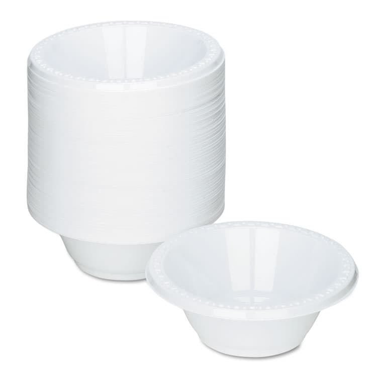 TABLEMATE PRODUCTS, CO. Plastic Dinnerware, Bowl, 12 oz, White, 125/Pack (TBL12244WH) thumbnail 2