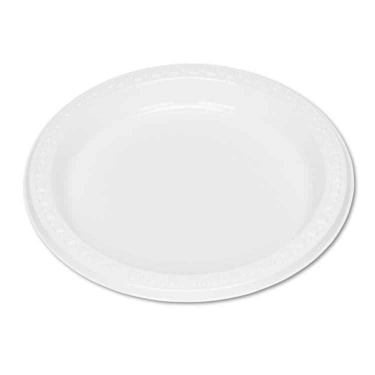 TABLEMATE PRODUCTS, CO. Plastic Dinnerware, Plates, 7" dia, White, 125/Pack (TBL7644WH)