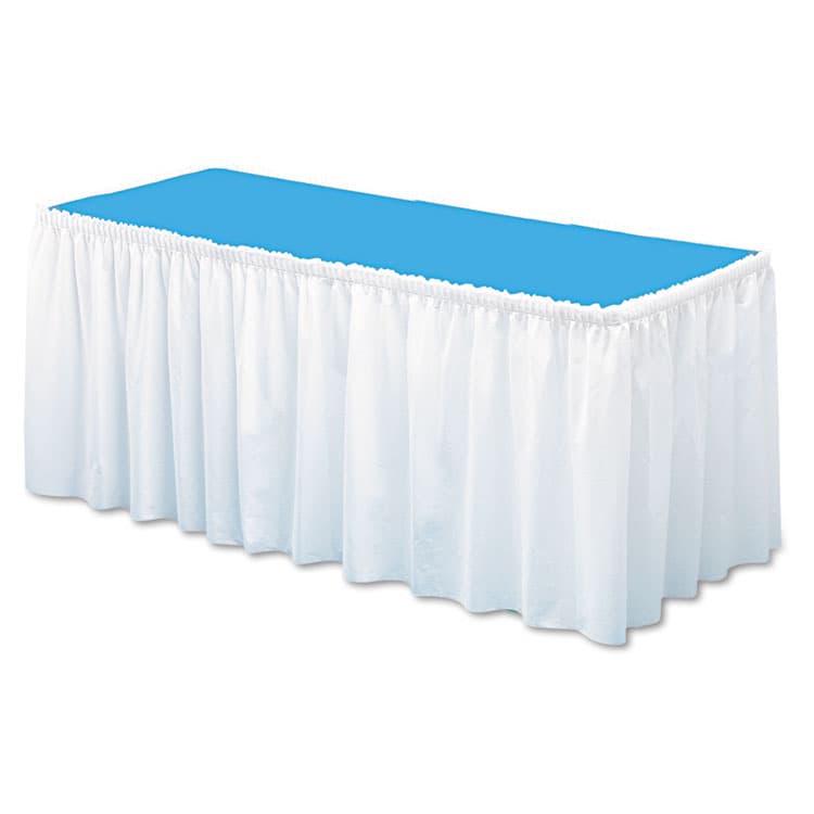TABLEMATE PRODUCTS, CO. Table Set Linen-Like Table Skirting, Polyester, 29" x 14 ft, White (TBLLS2914WH) thumbnail 2