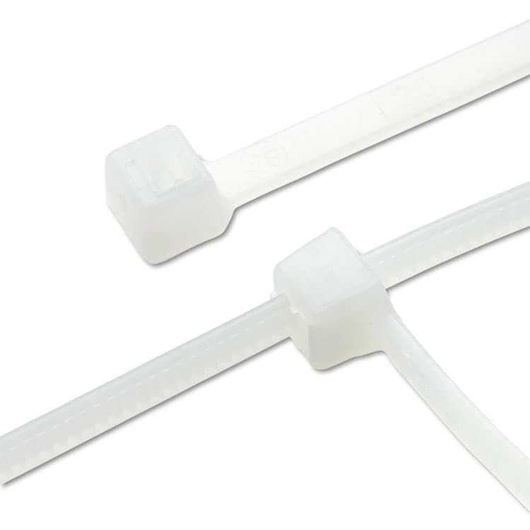 TATCO Nylon Cable Ties, 11 x 0.19, 50 lb, Natural, 500/Pack (TCO22300) thumbnail 2
