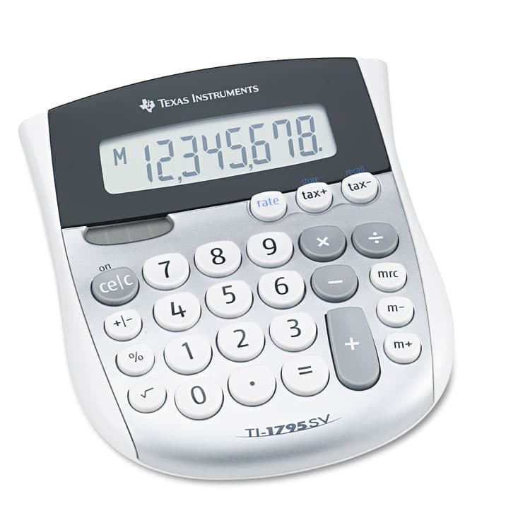 TEXAS INSTRUMENTS TI-1795SV Minidesk Calculator, 8-Digit LCD (TEXTI1795SV)