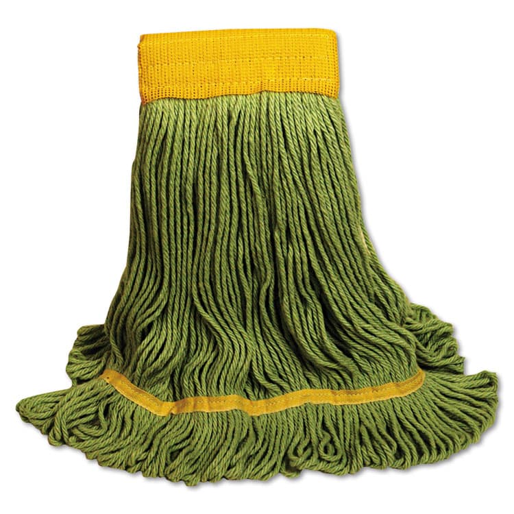 BOARDWALK EcoMop Looped-End Mop Head, Recycled Fibers, Large Size, Green (BWK1200LEA)