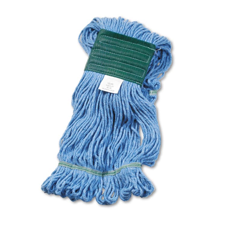 BOARDWALK Super Loop Wet Mop Head, Cotton/Synthetic Fiber, 5" Headband, Medium Size, Blue (BWK502BLEA) thumbnail 2