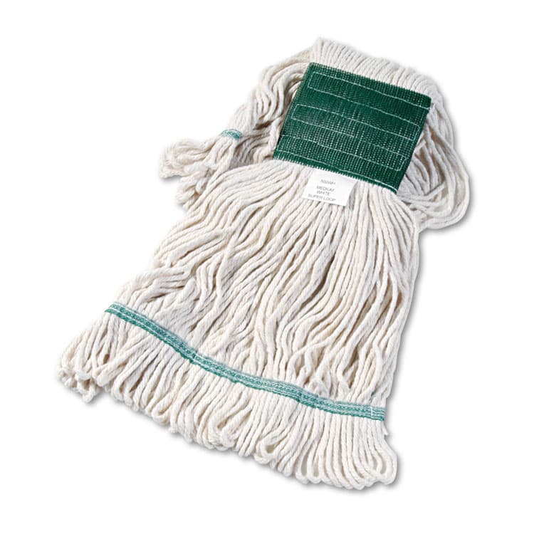 BOARDWALK Super Loop Wet Mop Head, Cotton/Synthetic Fiber, 5" Headband, Medium Size, White, 12/Carton (BWK502WHCT)