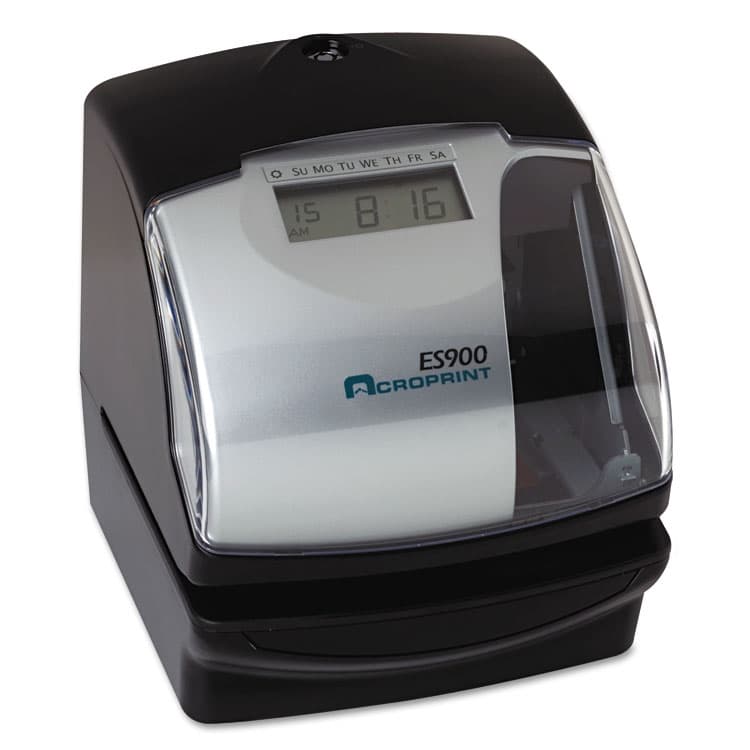 ACRO PRINT TIME RECORDER ES900 Atomic Electronic Payroll Recorder, Time Stamp and Numbering Machine, Digital Display, Black (ACP010209000) thumbnail 3