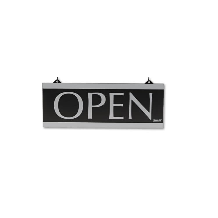 U. S. STAMP & SIGN Century Series Reversible Open/Closed Sign, w/Suction Mount, 13 x 5, Black (USS4246)