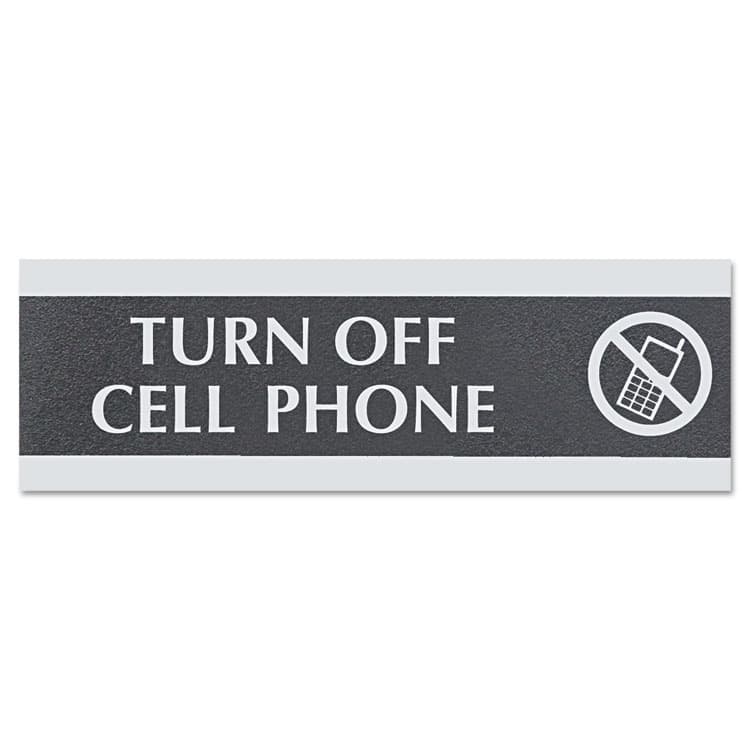 U. S. STAMP & SIGN Century Series Office Sign,TURN OFF CELL PHONE, 9 x 3 (USS4759)