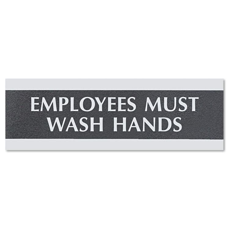 U. S. STAMP & SIGN Century Series Office Sign, Employees Must Wash Hands, 9 x 3 (USS4782)
